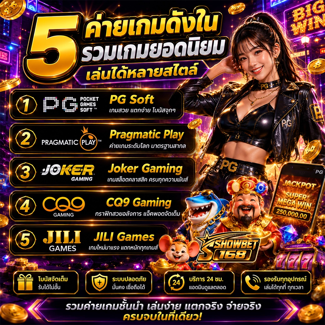 ค่ายเกมสล็อตยอดนิยม showbet168
